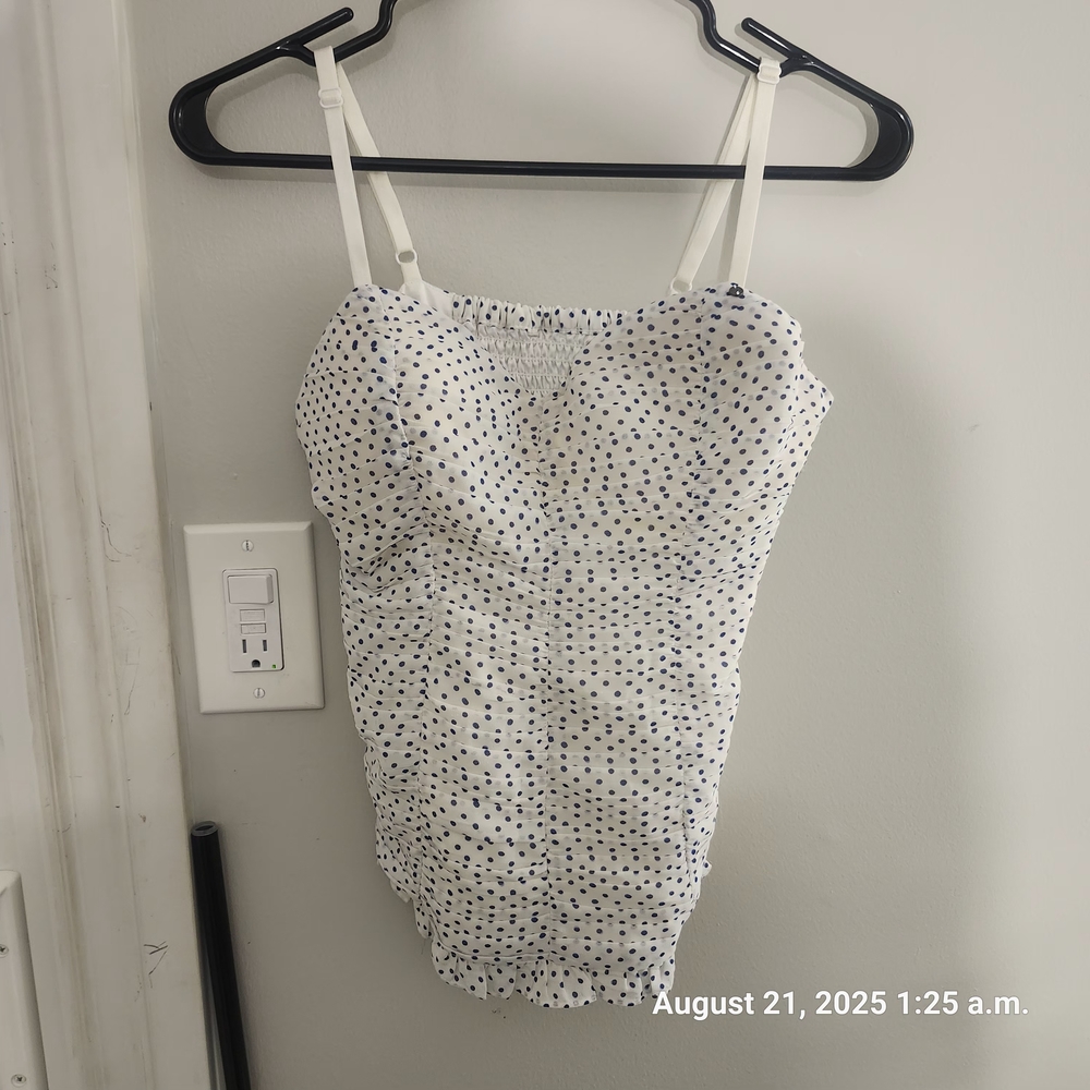 Guess White and Black Dotted Mini Dress